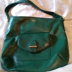 Fossil Green Leather Women's Bag